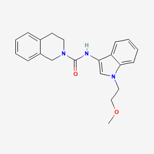 molecular formula C21H23N3O2 B2459494 N-(1-(2-methoxyethyl)-1H-indol-3-yl)-3,4-dihydroisoquinoline-2(1H)-carboxamide CAS No. 941951-68-4