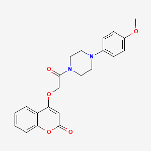 molecular formula C22H22N2O5 B2459503 4-(2-(4-(4-methoxyphenyl)piperazin-1-yl)-2-oxoethoxy)-2H-chromen-2-one CAS No. 1632364-49-8
