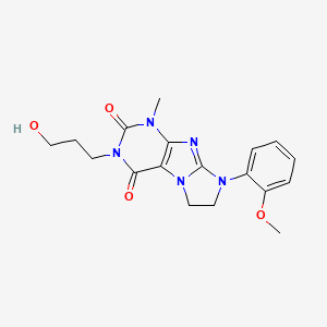 2-(3-Hydroxypropyl)-6-(2-methoxyphenyl)-4-methyl-7,8-dihydropurino[7,8-a]imidazole-1,3-dione