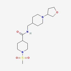 molecular formula C17H31N3O4S B2459518 1-(methylsulfonyl)-N-((1-(tetrahydrofuran-3-yl)piperidin-4-yl)methyl)piperidine-4-carboxamide CAS No. 2034555-38-7