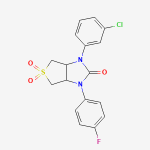 molecular formula C17H14ClFN2O3S B2459519 1-(3-chlorophenyl)-3-(4-fluorophenyl)tetrahydro-1H-thieno[3,4-d]imidazol-2(3H)-one 5,5-dioxide CAS No. 879928-02-6