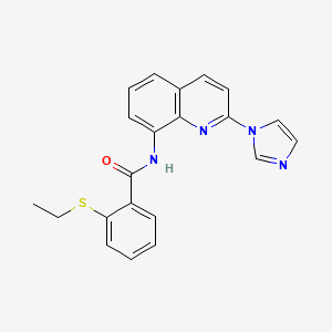 molecular formula C21H18N4OS B2459527 N-(2-(1H-imidazol-1-yl)quinolin-8-yl)-2-(ethylthio)benzamide CAS No. 1226443-44-2