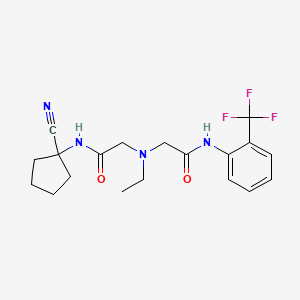 molecular formula C19H23F3N4O2 B2459529 N-(1-cyanocyclopentyl)-2-[ethyl({[2-(trifluoromethyl)phenyl]carbamoyl}methyl)amino]acetamide CAS No. 1286051-16-8