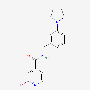 molecular formula C17H16FN3O B2459538 N-[[3-(2,5-Dihydropyrrol-1-yl)phenyl]methyl]-2-fluoropyridine-4-carboxamide CAS No. 1385293-91-3
