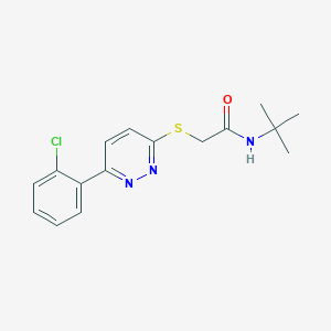 molecular formula C16H18ClN3OS B2459545 N-(tert-butyl)-2-((6-(2-chlorophenyl)pyridazin-3-yl)thio)acetamide CAS No. 1428378-75-9
