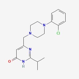 molecular formula C18H23ClN4O B2459547 6-{[4-(2-chlorophenyl)piperazino]methyl}-2-isopropyl-4(3H)-pyrimidinone CAS No. 1340957-13-2