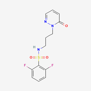molecular formula C13H13F2N3O3S B2459549 2,6-difluoro-N-(3-(6-oxopyridazin-1(6H)-yl)propyl)benzenesulfonamide CAS No. 1210403-55-6