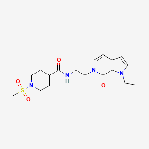 N-(2-(1-ethyl-7-oxo-1H-pyrrolo[2,3-c]pyridin-6(7H)-yl)ethyl)-1-(methylsulfonyl)piperidine-4-carboxamide