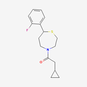 2-Cyclopropyl-1-(7-(2-fluorophenyl)-1,4-thiazepan-4-yl)ethanone