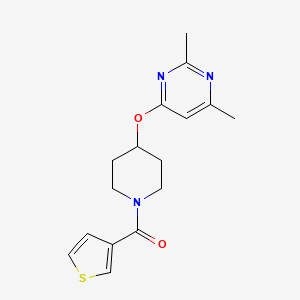 molecular formula C16H19N3O2S B2459571 (4-((2,6-Dimethylpyrimidin-4-yl)oxy)piperidin-1-yl)(thiophen-3-yl)methanone CAS No. 2034431-70-2
