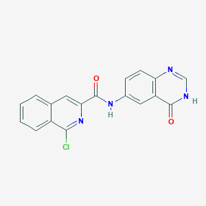 molecular formula C18H11ClN4O2 B2459574 1-chloro-N-(4-oxo-3,4-dihydroquinazolin-6-yl)isoquinoline-3-carboxamide CAS No. 1390478-95-1