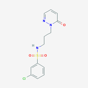 molecular formula C13H14ClN3O3S B2459578 3-chloro-N-(3-(6-oxopyridazin-1(6H)-yl)propyl)benzenesulfonamide CAS No. 1203233-45-7