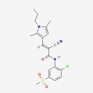 (E)-N-(2-chloro-5-methylsulfonylphenyl)-2-cyano-3-(2,5-dimethyl-1-propylpyrrol-3-yl)prop-2-enamide