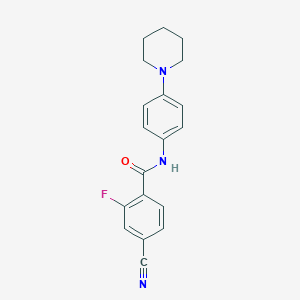 molecular formula C19H18FN3O B245959 4-cyano-2-fluoro-N-(4-piperidin-1-ylphenyl)benzamide 