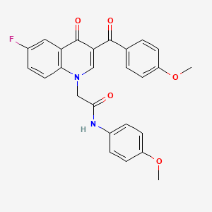 2-[6-fluoro-3-(4-methoxybenzoyl)-4-oxoquinolin-1-yl]-N-(4-methoxyphenyl)acetamide
