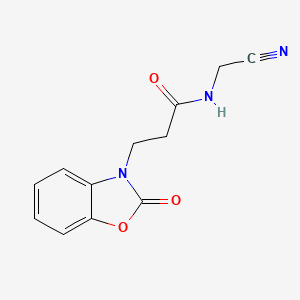 molecular formula C12H11N3O3 B2459601 N-(cyanomethyl)-3-(2-oxo-2,3-dihydro-1,3-benzoxazol-3-yl)propanamide CAS No. 1241589-08-1