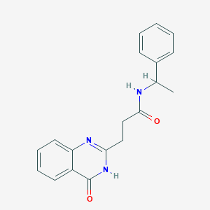 3-(4-oxo-3H-quinazolin-2-yl)-N-(1-phenylethyl)propanamide