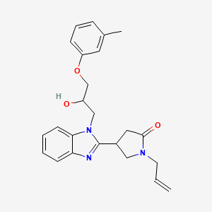 1-allyl-4-(1-(2-hydroxy-3-(m-tolyloxy)propyl)-1H-benzo[d]imidazol-2-yl)pyrrolidin-2-one