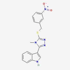 3-(4-methyl-5-((3-nitrobenzyl)thio)-4H-1,2,4-triazol-3-yl)-1H-indole