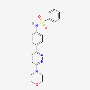 molecular formula C20H20N4O3S B2459607 N-[4-(6-morpholin-4-ylpyridazin-3-yl)phenyl]benzenesulfonamide CAS No. 946346-75-4