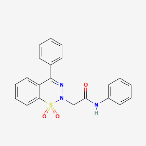 molecular formula C21H17N3O3S B2459608 2-(1,1-dioxido-4-phenyl-2H-1,2,3-benzothiadiazin-2-yl)-N-phenylacetamide CAS No. 1031618-81-1