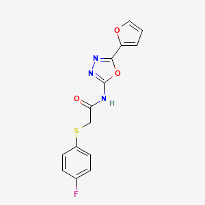 2-(4-fluorophenyl)sulfanyl-N-[5-(furan-2-yl)-1,3,4-oxadiazol-2-yl]acetamide