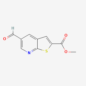 molecular formula C10H7NO3S B2459615 5-甲酰噻吩并[2,3-b]吡啶-2-甲酸甲酯 CAS No. 228251-21-6