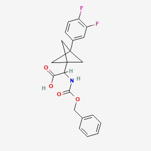 molecular formula C21H19F2NO4 B2459618 2-[3-(3,4-Difluorophenyl)-1-bicyclo[1.1.1]pentanyl]-2-(phenylmethoxycarbonylamino)acetic acid CAS No. 2287262-60-4