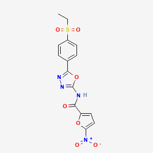 molecular formula C15H12N4O7S B2459621 N-(5-(4-(ethylsulfonyl)phenyl)-1,3,4-oxadiazol-2-yl)-5-nitrofuran-2-carboxamide CAS No. 1170450-30-2