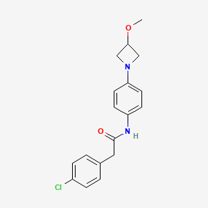 molecular formula C18H19ClN2O2 B2459628 2-(4-氯苯基)-N-(4-(3-甲氧基氮杂环丁烷-1-基)苯基)乙酰胺 CAS No. 2320957-57-9