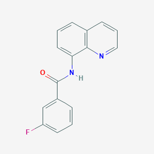 molecular formula C16H11FN2O B245963 3-fluoro-N-quinolin-8-ylbenzamide 