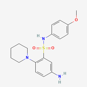 molecular formula C18H23N3O3S B2459633 5-amino-N-(4-methoxyphenyl)-2-(piperidin-1-yl)benzene-1-sulfonamide CAS No. 326034-12-2