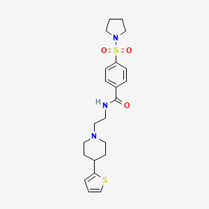 4-(pyrrolidin-1-ylsulfonyl)-N-(2-(4-(thiophen-2-yl)piperidin-1-yl)ethyl)benzamide