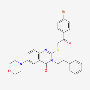 2-((2-(4-bromophenyl)-2-oxoethyl)thio)-6-morpholino-3-phenethylquinazolin-4(3H)-one