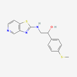 molecular formula C15H15N3OS2 B2459645 1-(4-Methylsulfanylphenyl)-2-([1,3]thiazolo[4,5-c]pyridin-2-ylamino)ethanol CAS No. 2379952-68-6