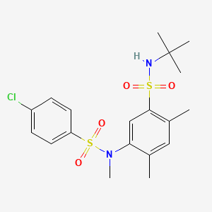 molecular formula C19H25ClN2O4S2 B2459650 N-tert-butyl-5-[(4-chlorophenyl)sulfonyl-methylamino]-2,4-dimethylbenzenesulfonamide CAS No. 864841-15-6