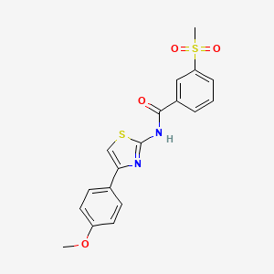 molecular formula C18H16N2O4S2 B2459652 N-(4-(4-methoxyphenyl)thiazol-2-yl)-3-(methylsulfonyl)benzamide CAS No. 896284-84-7