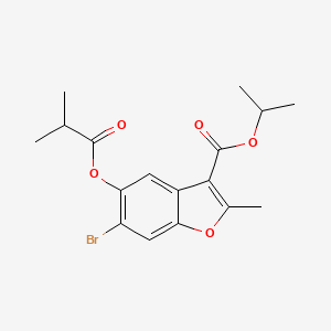molecular formula C17H19BrO5 B2459653 6-溴-5-(异丁酰氧基)-2-甲基-1-苯并呋喃-3-羧酸异丙酯 CAS No. 308295-47-8