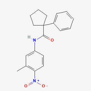 molecular formula C19H20N2O3 B2459655 N-(3-methyl-4-nitrophenyl)-1-phenylcyclopentane-1-carboxamide CAS No. 1023491-76-0