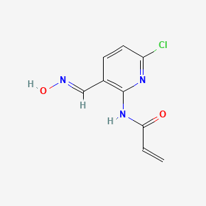 molecular formula C9H8ClN3O2 B2459658 N-[6-Chloro-3-[(E)-hydroxyiminomethyl]pyridin-2-yl]prop-2-enamide CAS No. 2305572-90-9