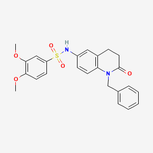 molecular formula C24H24N2O5S B2459659 N-(1-benzyl-2-oxo-1,2,3,4-tetrahydroquinolin-6-yl)-3,4-dimethoxybenzenesulfonamide CAS No. 951572-94-4