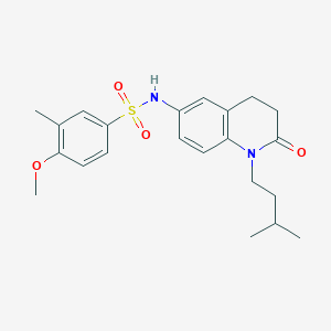 molecular formula C22H28N2O4S B2459664 N-(1-isopentyl-2-oxo-1,2,3,4-tetrahydroquinolin-6-yl)-4-methoxy-3-methylbenzenesulfonamide CAS No. 942003-41-0