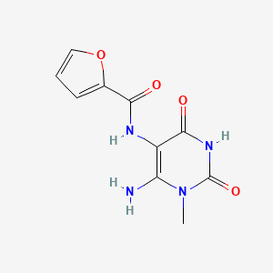 molecular formula C10H10N4O4 B2459673 N-(6-amino-1-methyl-2,4-dioxo-1,2,3,4-tetrahydropyrimidin-5-yl)furan-2-carboxamide CAS No. 941869-14-3