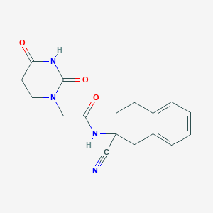 molecular formula C17H18N4O3 B2459674 N-(2-Cyano-3,4-dihydro-1H-naphthalen-2-yl)-2-(2,4-dioxo-1,3-diazinan-1-yl)acetamide CAS No. 2176545-03-0