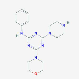molecular formula C17H23N7O B245968 4-morpholin-4-yl-N-phenyl-6-piperazin-1-yl-1,3,5-triazin-2-amine 