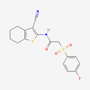 N-(3-cyano-4,5,6,7-tetrahydrobenzo[b]thiophen-2-yl)-2-((4-fluorophenyl)sulfonyl)acetamide