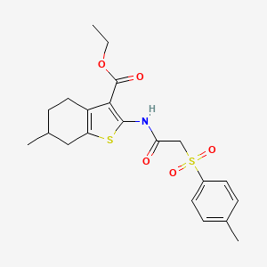 Ethyl 6-methyl-2-(2-tosylacetamido)-4,5,6,7-tetrahydrobenzo[b]thiophene-3-carboxylate