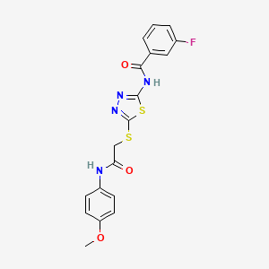 3-fluoro-N-[5-[2-(4-methoxyanilino)-2-oxoethyl]sulfanyl-1,3,4-thiadiazol-2-yl]benzamide