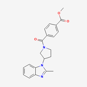 methyl 4-(3-(2-methyl-1H-benzo[d]imidazol-1-yl)pyrrolidine-1-carbonyl)benzoate