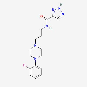 molecular formula C16H21FN6O B2459694 N-(3-(4-(2-fluorophenyl)piperazin-1-yl)propyl)-1H-1,2,3-triazole-5-carboxamide CAS No. 1355792-51-6